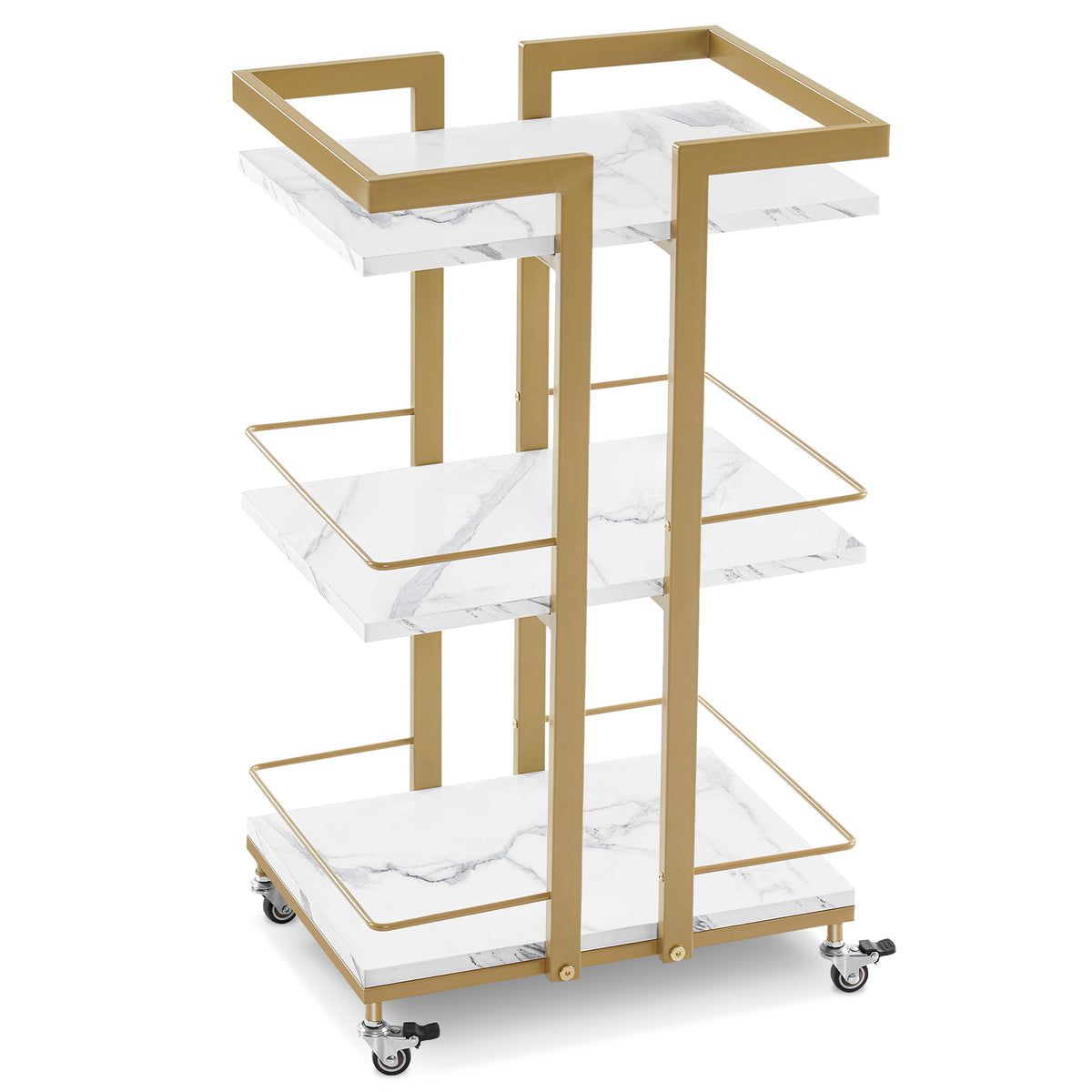 BarberPub Utility Manicure Trolley Multi-purpose Metal Rack Heavy-Duty Cart 2033