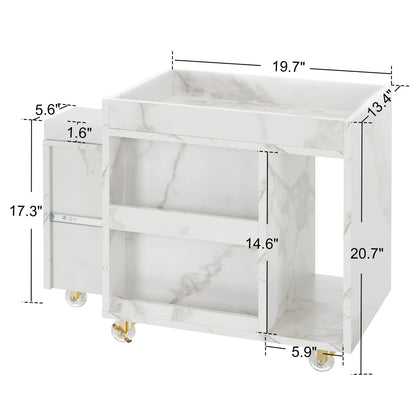 BarberPub Foot Nail Cart with Diverse Storage Spaces, Mobile Pedicure Trolley Featuring 4 Lockable Wheels 2091/2099
