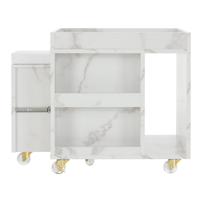 BarberPub Foot Nail Cart with Diverse Storage Spaces, Mobile Pedicure Trolley Featuring 4 Lockable Wheels 2091/2099