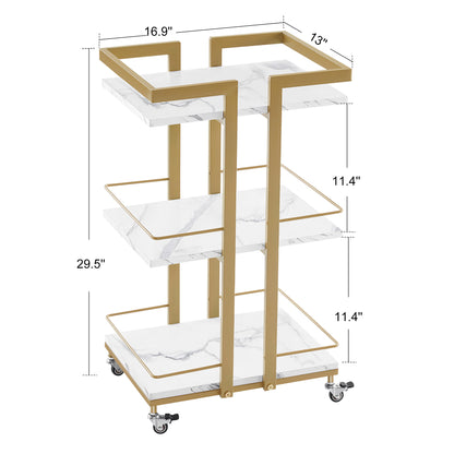 BarberPub Utility Manicure Trolley Multi-purpose Metal Rack Heavy-Duty Cart 2033