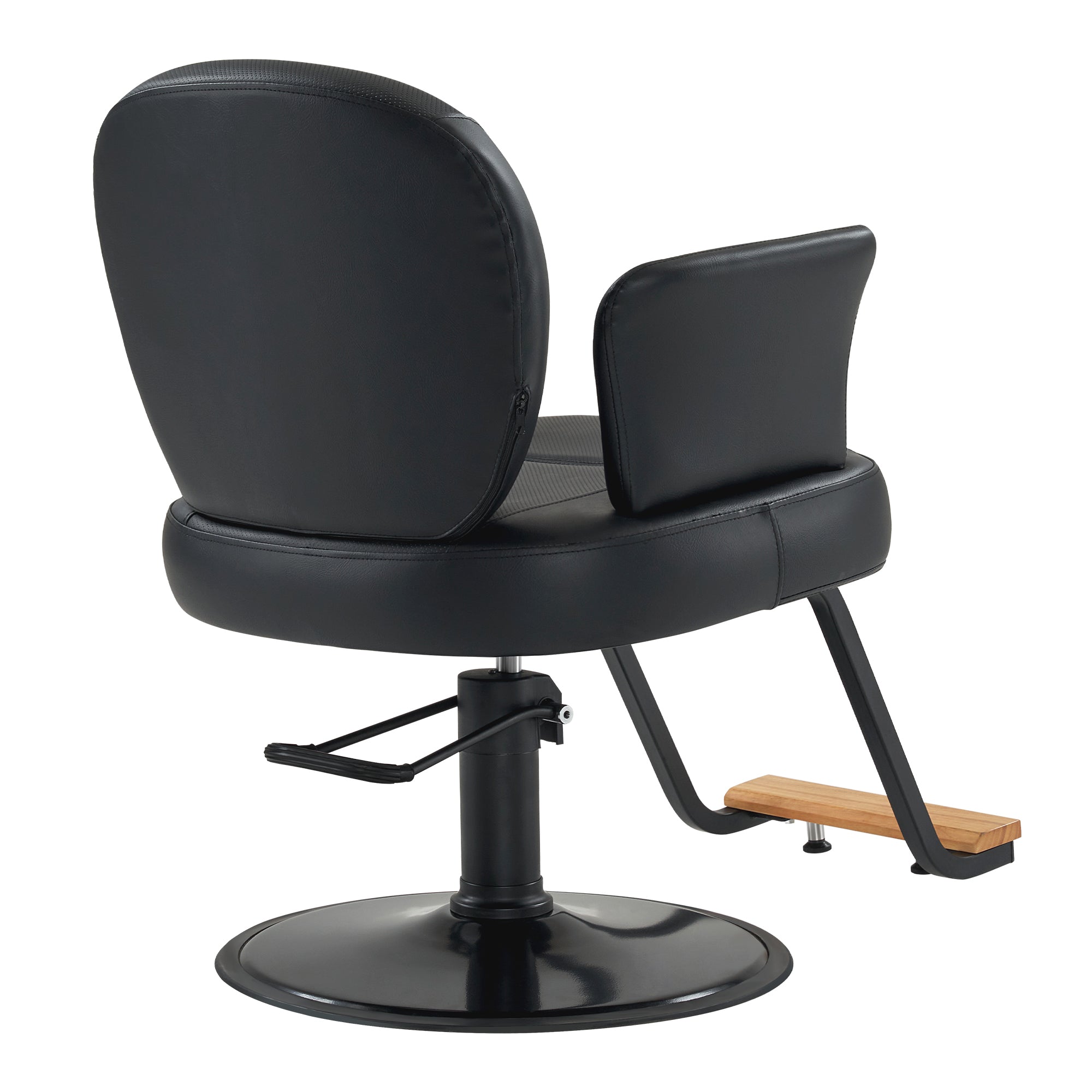 BarberPub Black Salon Chair, Breathable PVC Leather Beauty Chair for Hair Stylist 3082