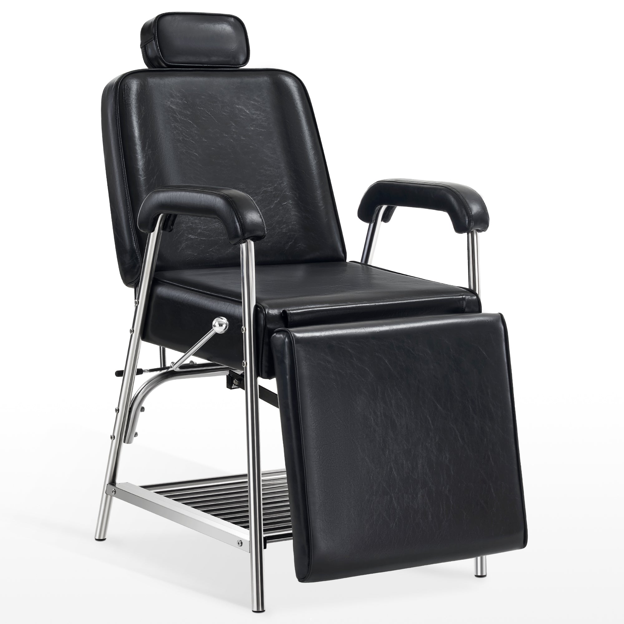 BarberPub Professional Tattoo Chair with Headrest Massage Bed with Storage Shelf 2767