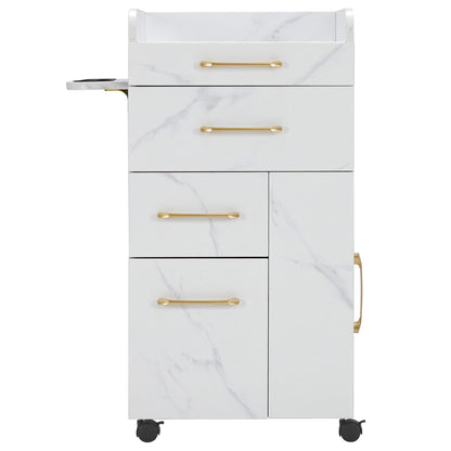 BarberPub Salon Trolley with Cabinets and tool holders, Barber Storage Utility Cart 2053