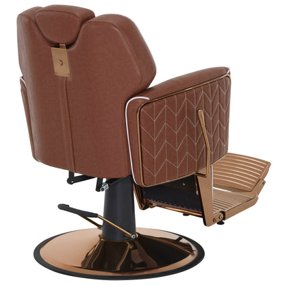 BarberPub Classic Barber Chair, Dual Hand Levers for Left-handed Users, Reclining Salon Chair, 9274