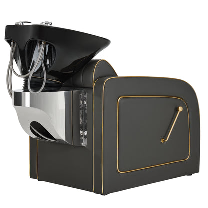 Backwash Shampoo Chair with Adjustable Porcelain Bowl Sink Unit for Spa Salon 9175