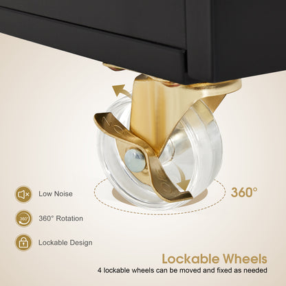 Salon Rolling Trolley Cart with Oval Window, Barber Styling Cart with Premium Paint Finish 2498