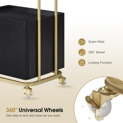 Salon SPA Rolling Trolley with Lockable Wheels, Barber Storage Cart for Storing Skin Cosmetics 2074