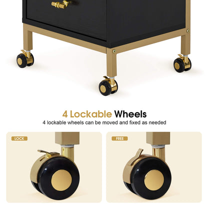 Beauty Salon Trolley with Tool Holders & Wheels, SPA Barber Rolling Cart with  Metal Frame 2044