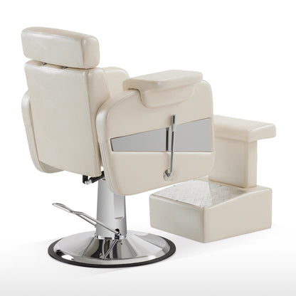 BarberPub Reclining Barber Chair with Ottoman,Swivel Salon Pedicure Chair 9511