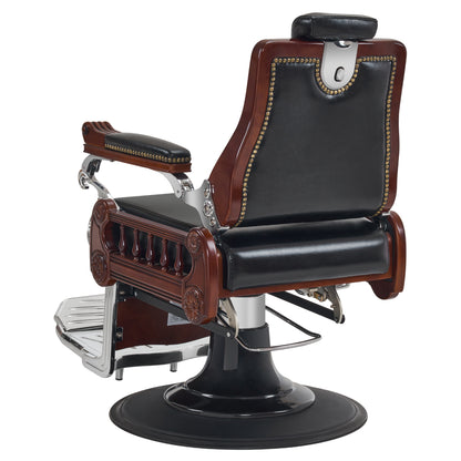 BarberPub Medieval Retro Barber Chair, Vintage Swivel Reclining Salon Chair 5931