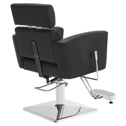 BarberPub Barber Salon Chair for Hair Stylist, Hydraulic Reclining Styling Chair 9410