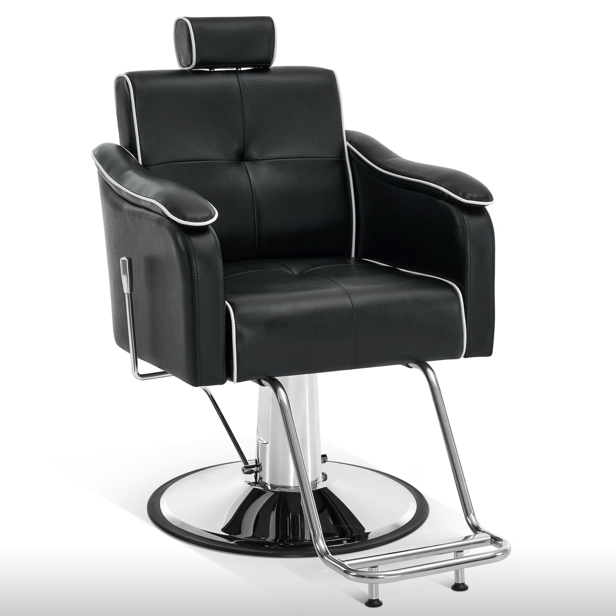 BarberPub Reclining Barber Chair for Hair Stylist, Hydraulic Hair Styling Salon Chair 9182