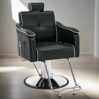 BarberPub Reclining Barber Chair for Hair Stylist, Hydraulic Hair Styling Salon Chair 9182