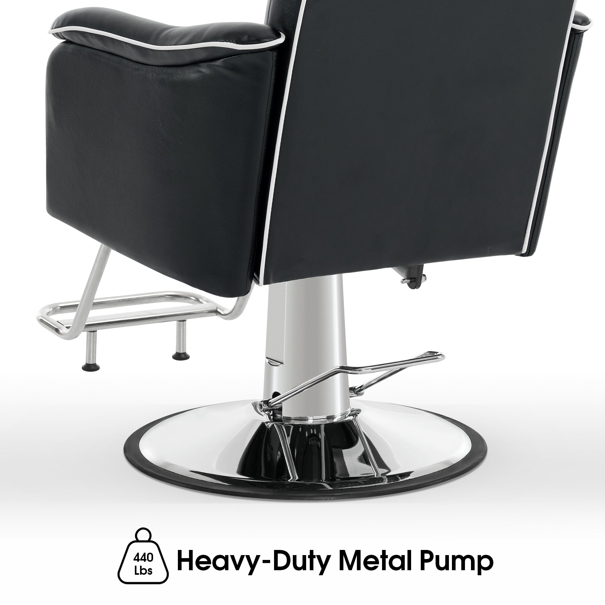 BarberPub Reclining Barber Chair for Hair Stylist, Hydraulic Hair Styling Salon Chair 9182