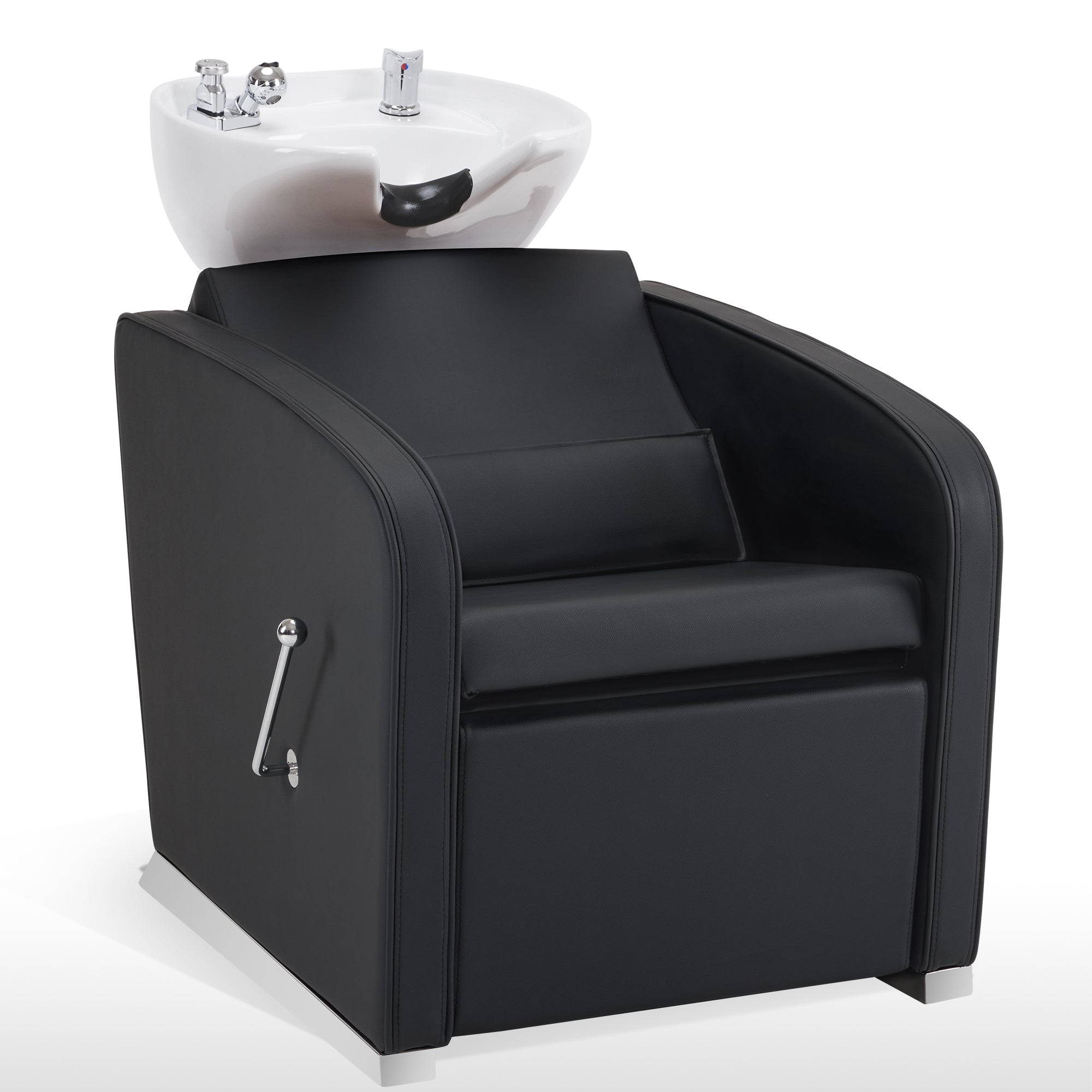 ビューティーバー BarberPub Backwash Shampoo Station Chair, Salon Ceramic Hair Wash Bowl