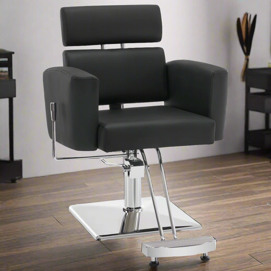 BarberPub Barber Salon Chair for Hair Stylist, Hydraulic Reclining Styling Chair 9410