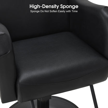 BarberPub Black Salon Chair, Hydraulic Styling Chair for Hair Stylist, Home Salon 9434