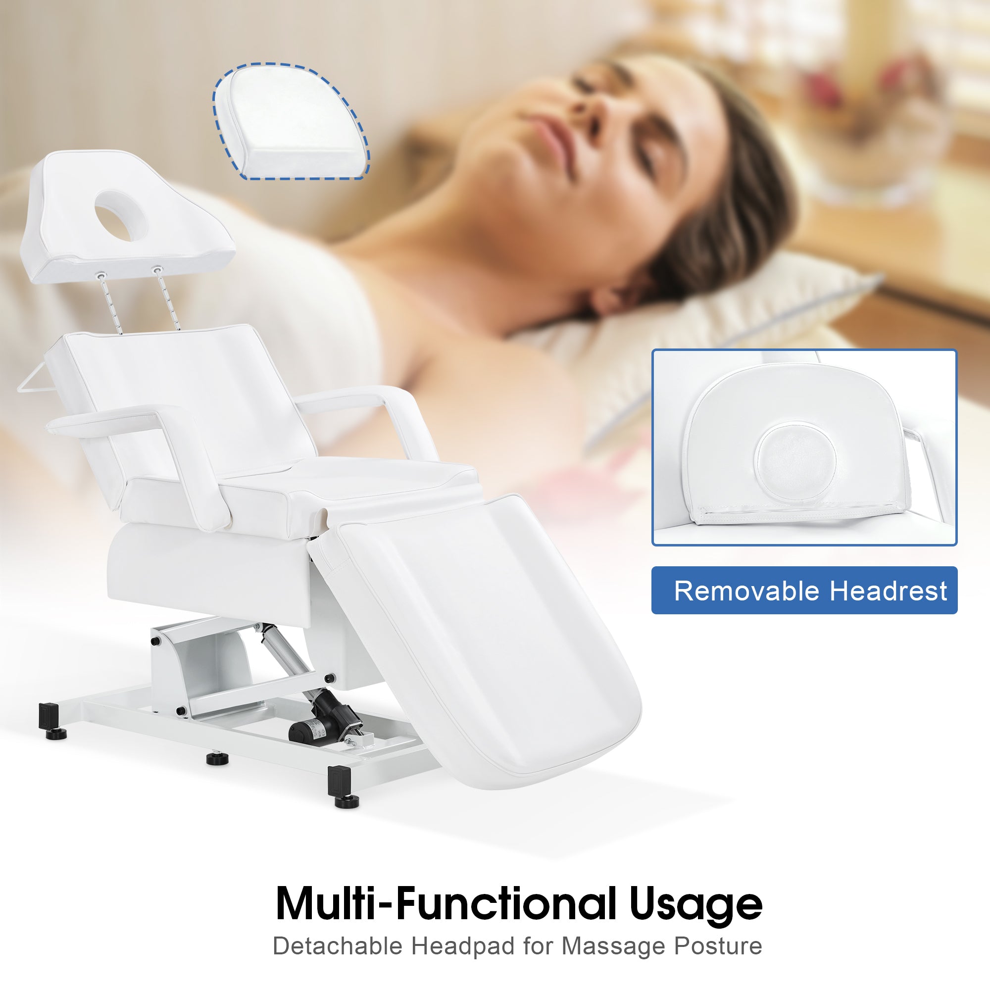 Electric Beauty Bed with 3 Motors, Tattoo Facial Bed for Esthetician , Massage Table for Client N2751