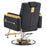 BarberPub Luxurious Barber Chair with Heavy-duty Hydraulic Pump, Adjustable Reclining Salon Chair for Hair Stylist, Gold&Black Hair Styling Chair, Barbershop 8623