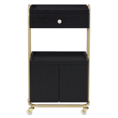Salon SPA Rolling Trolley with Lockable Wheels, Barber Storage Cart for Storing Skin Cosmetics 2074