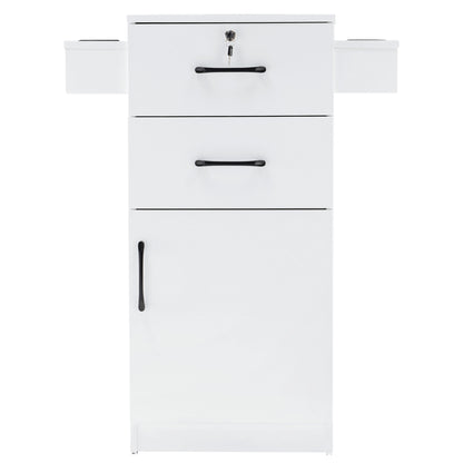 Modern Salon Station with Lockable Drawer & Cabinet, Storage Barber Cabinet for Hair Salon 2021