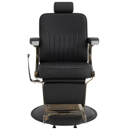 BarberPub Vintage Barber Chair Reclining Salon Chair with Headrest & Footrest 2905