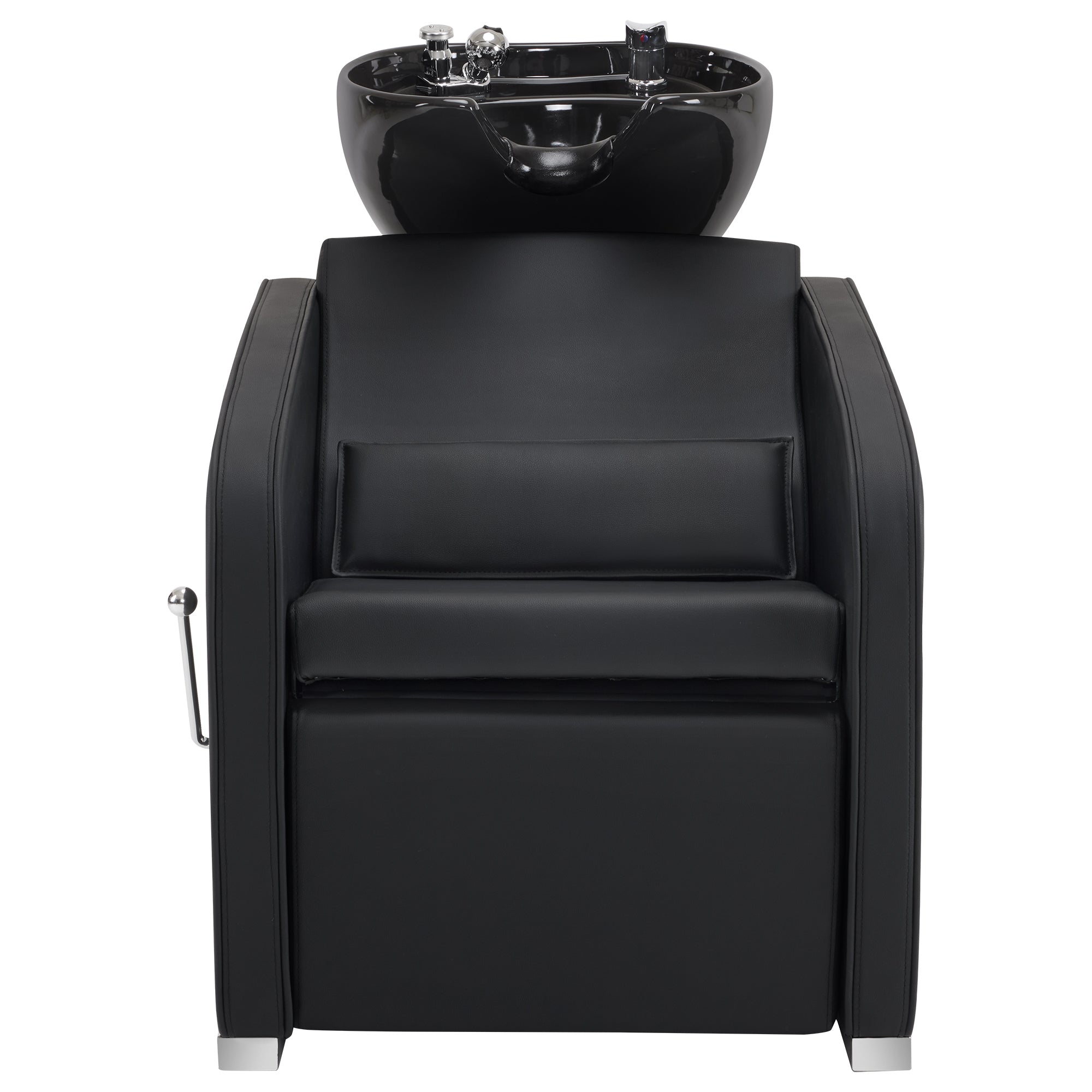BarberPub Backwash Shampoo Station Chair, Salon Ceramic Hair Wash Bowl 9370