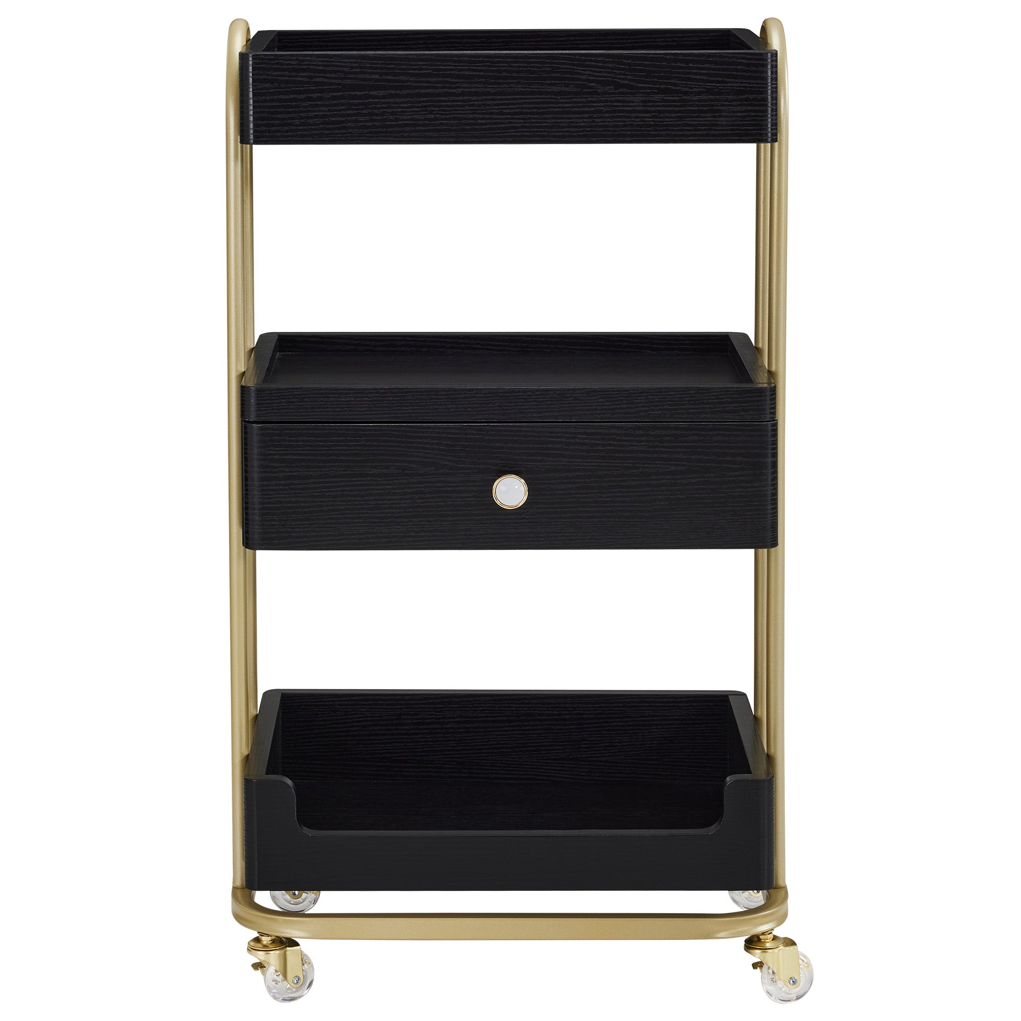 Salon Beauty Cart with Wheels & Drawer, SPA Storage Stylist Trolley with Shelves 2086