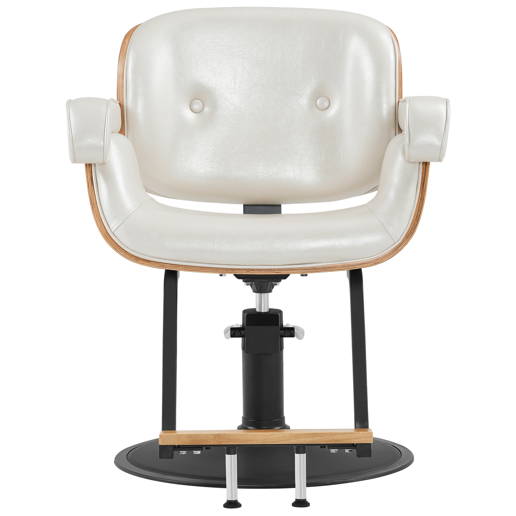 BarberPub Wooden Swivel Salon Chair for Hair Stylist, Hair Styling Chair 62