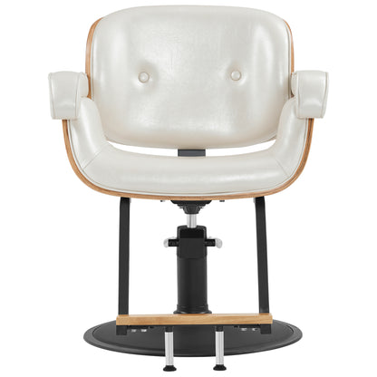 BarberPub Wooden Swivel Salon Chair for Hair Stylist, Hair Styling Chair 62