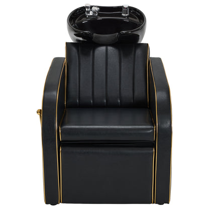 Backwash Shampoo Chair with Adjustable Porcelain Bowl Sink Unit for Spa Salon 9175