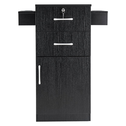 Modern Salon Station with Lockable Drawer & Cabinet, Storage Barber Cabinet for Hair Salon 2021