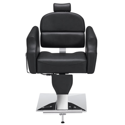 BarberPub Heavy-Duty Reclining Barber Chair with Adjustable Headrest 3125