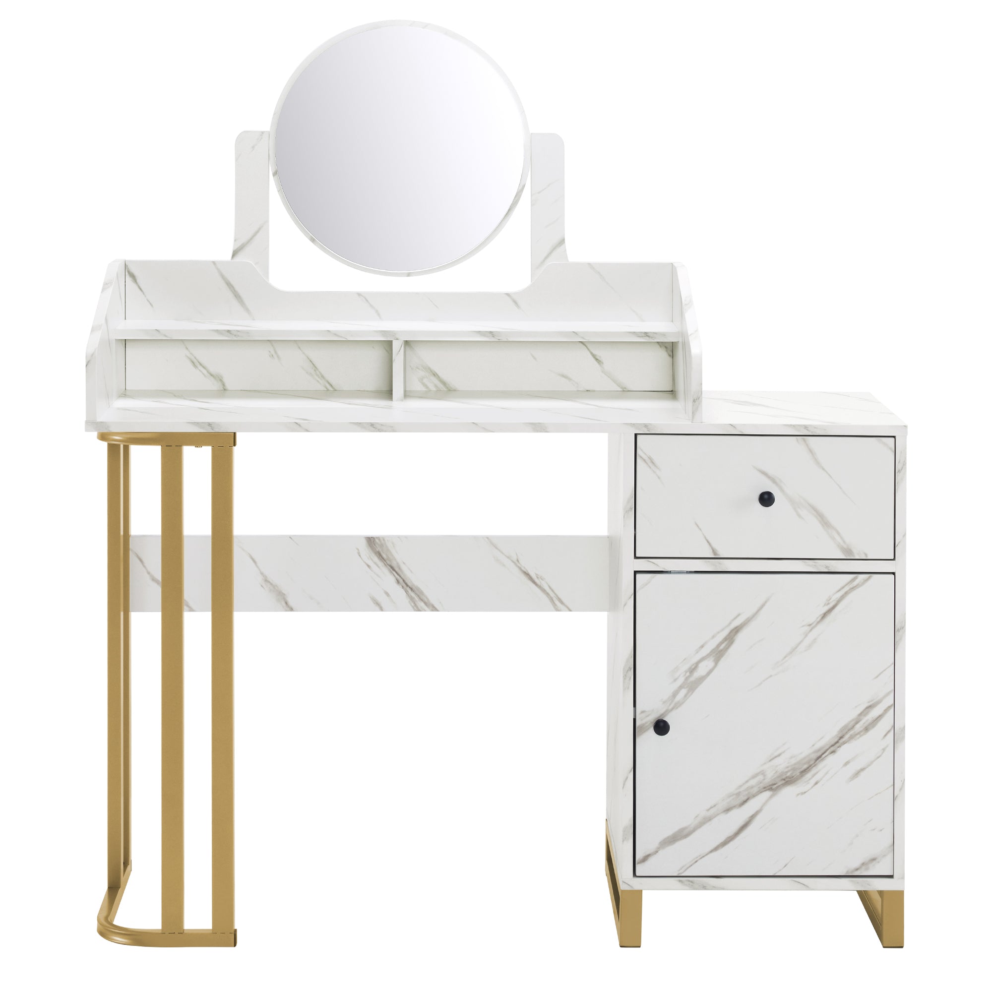 BarberPub Modern Vanity Desk, Dressing Table with Adjustable Mirror, Makeup Station for Dedroom 3388