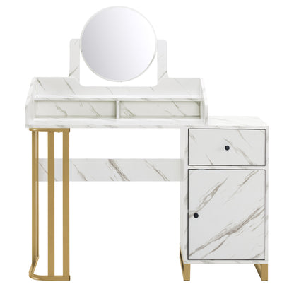 BarberPub Modern Vanity Desk, Dressing Table with Adjustable Mirror, Makeup Station for Dedroom 3388