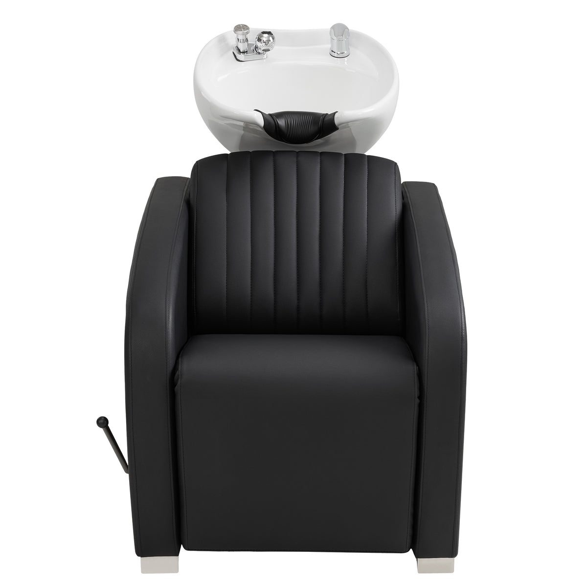 BarberPub Shampoo Bowl and Chair Set, Mold-resistant PVC Leather, 9718