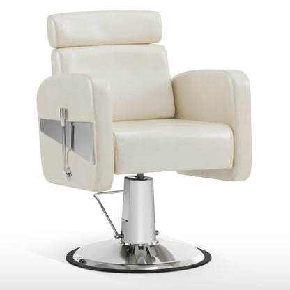 BarberPub Reclining Barber Chair with Ottoman,Swivel Salon Pedicure Chair 9511