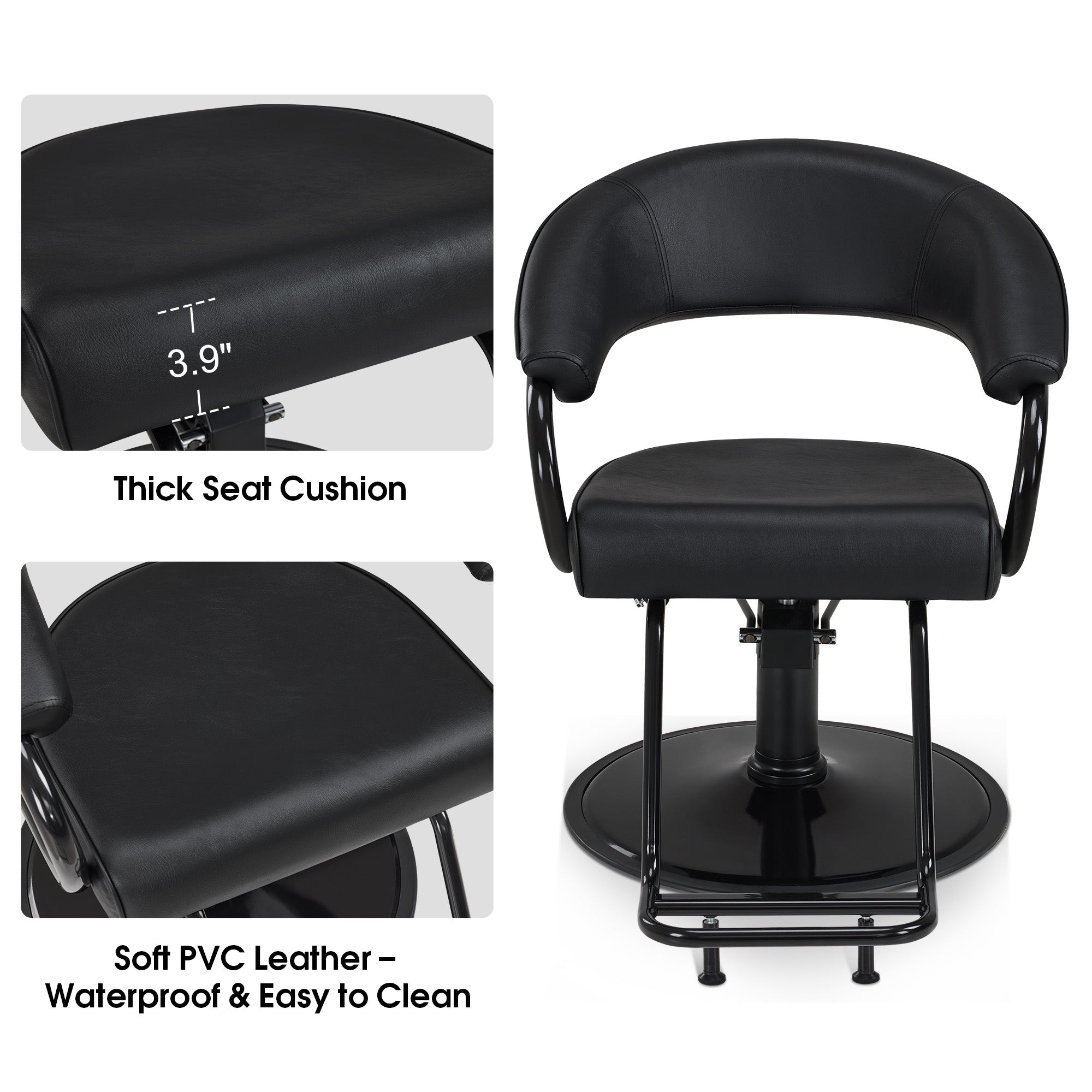 BarberPub Salon Chair for Hair Stylist with Hydraulic Pump, Ergonomic Backrest & Footrest, Heavy-Duty Barber Chair for Barbershop, Beauty Salon 9577