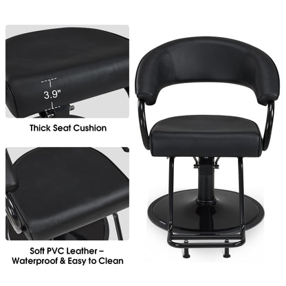 BarberPub Salon Chair for Hair Stylist with Hydraulic Pump, Ergonomic Backrest & Footrest, Heavy-Duty Barber Chair for Barbershop, Beauty Salon 9577