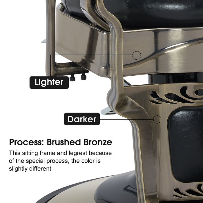 BarberPub Heavy Duty Metal Vintage Barber Chair All Purpose Hydraulic Recline Salon Beauty Spa Chair Styling Equipment 8914