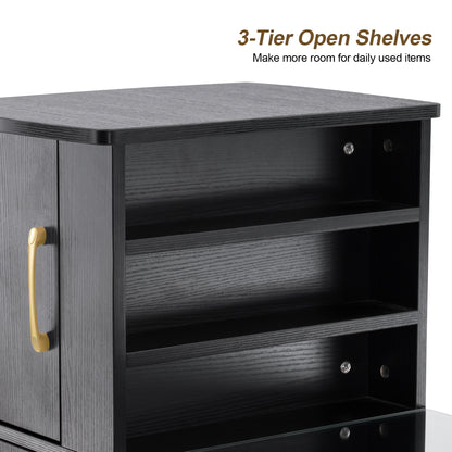 BarberPub Manicure Table, Nail Makeup Desk Salon Workstation for Storage 2611