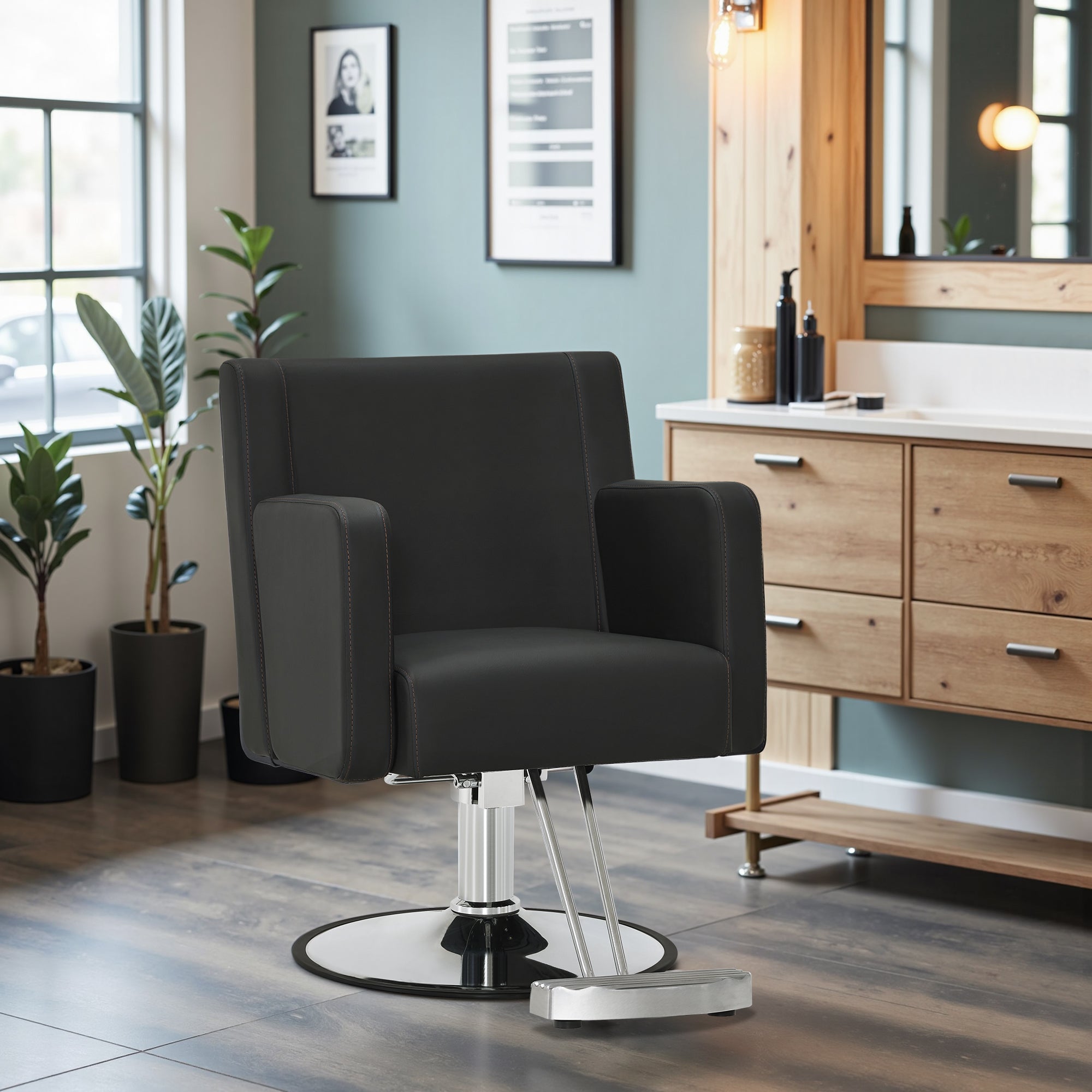 BarberPub Salon Chair for Hair Stylist, Hydraulic Barber Chair for Home Salon 9446
