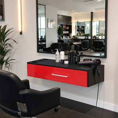 BarberPub Locking Wall Mount Styling Salon Station 3026-2