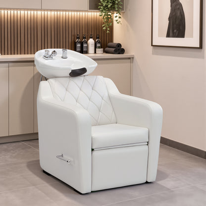 BarberPub Backwash Shampoo Chair and Bowl Set for Salon, 9064