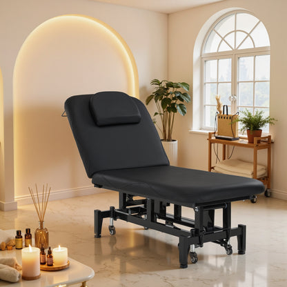 2 Motors Electric Facial Bed with Adjustable Height & Backrest, Rolling Message Tattoo Chair 2750