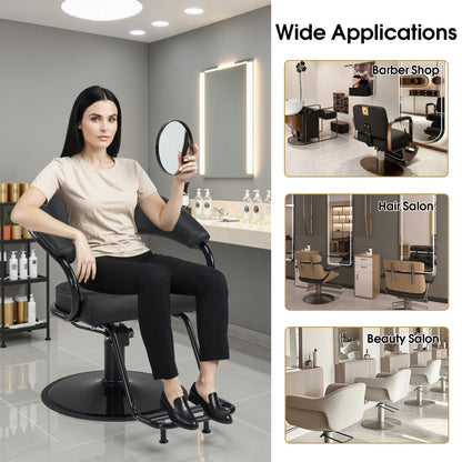 BarberPub Salon Chair for Hair Stylist with Hydraulic Pump, Ergonomic Backrest & Footrest, Heavy-Duty Barber Chair for Barbershop, Beauty Salon 9577