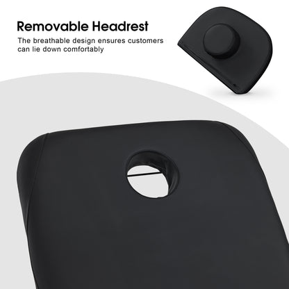 2 Motors Electric Facial Bed with Adjustable Height & Backrest, Rolling Message Tattoo Chair 2750