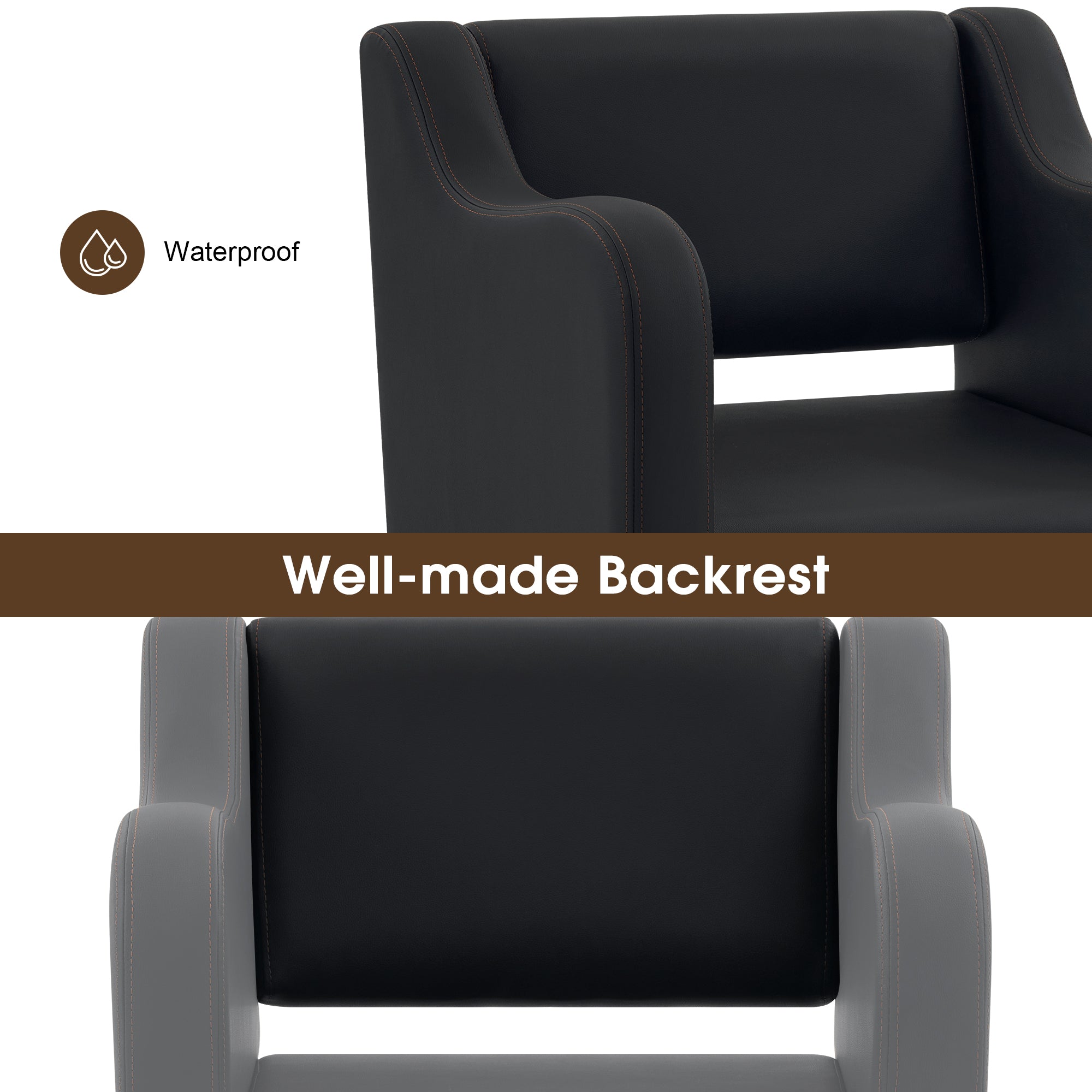 BarberPub Salon Chair 3802 & Backwash Shampoo Chair 9370 Set – Brown Hydraulic Barber Styling Chair with Ceramic Hair Wash Bowl