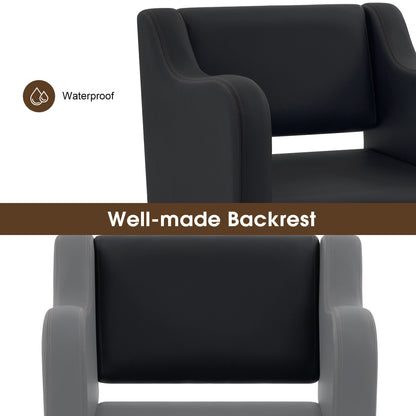 BarberPub Salon Chair 3802 & Backwash Shampoo Chair 9370 Set – Brown Hydraulic Barber Styling Chair with Ceramic Hair Wash Bowl