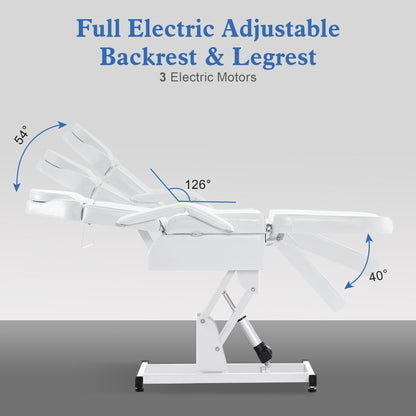 Electric Beauty Bed with 3 Motors, Tattoo Facial Bed for Esthetician , Massage Table for Client LW51